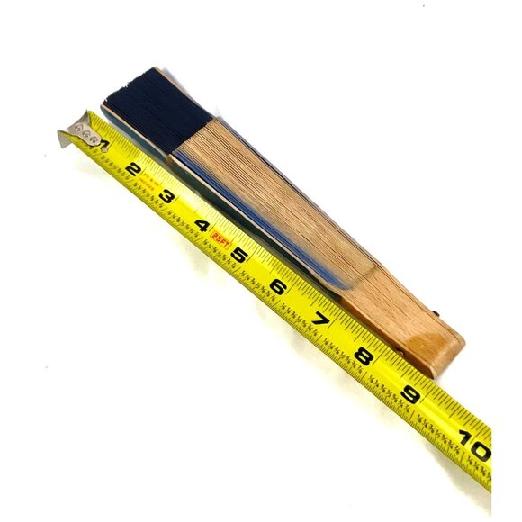 Vintage Handheld Folding Fan Spanish 1960s Flamenco Dancers Scene Blue Retro Fan - Picture 6 of 6